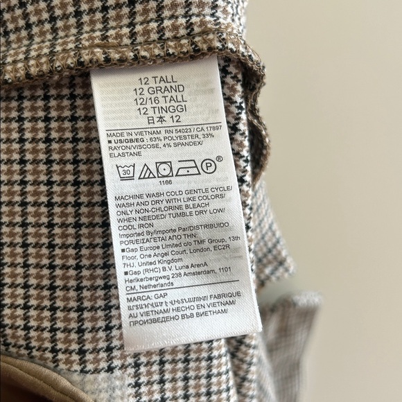 Gap Plaid 365 High Rise Taper Pants - Picture 8 of 8